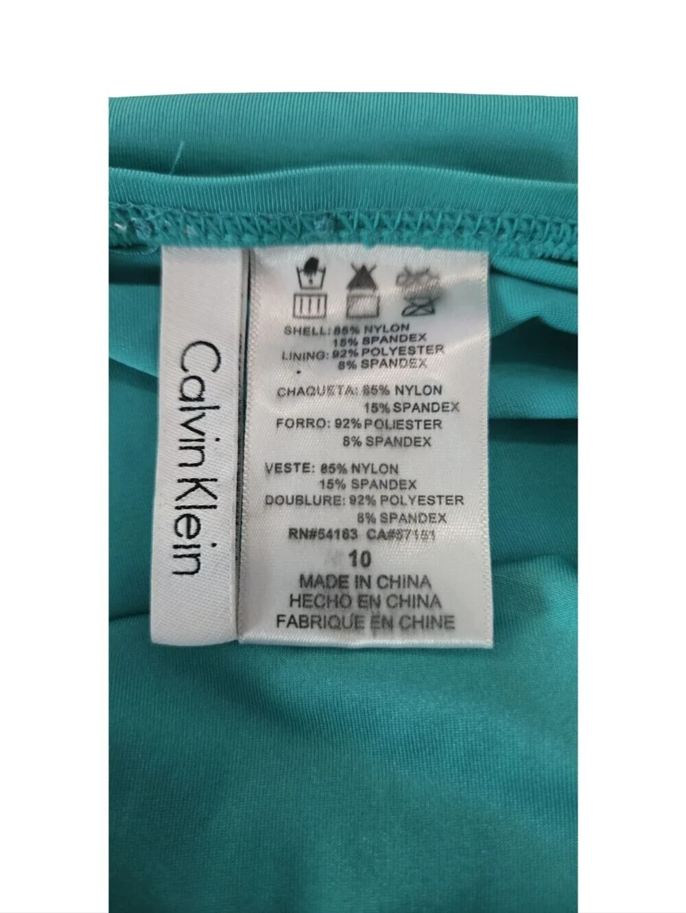 Calvin Klein Ruched One-Piece Swim Suit Rushing Slimming Size 10